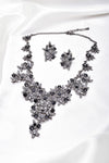 Elegant fancy flower shape crystal Necklace_3 colors