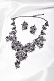 Elegant fancy flower shape crystal Necklace_3 colors