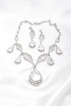 Elegant filigree fancy crystal Necklace_3 colors