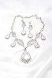 Elegant filigree fancy crystal Necklace_3 colors