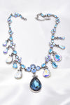 Tear drop fancy crystal Victorian Necklace_4 colors