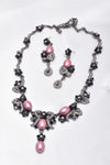 Fancy Pearl & crystal Victorian  Necklace_2 colors