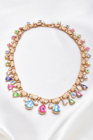 Elegant Tear drop crystal Charming Necklace_2 colors
