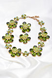 Elegant flower fancy crystal Necklace_2 colors