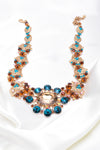 Elegant oval fancy crystal Necklace_3 colors