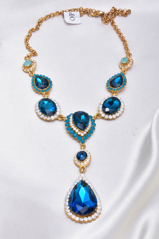 Fancy Oval & Tear drop crystal Necklace