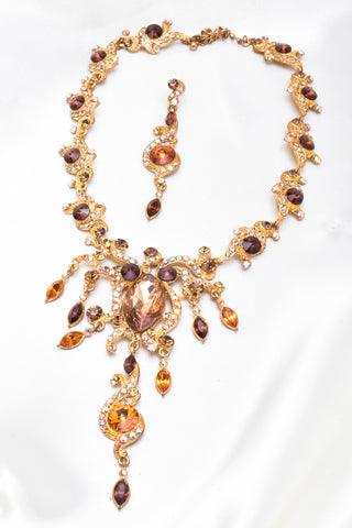 Victorian classical crystal Necklace_2 colors