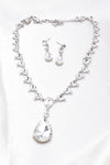 Elegant tear drop fancy Crystal Necklace_2 colors