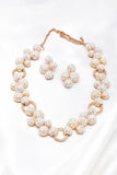 Elegant round cluster crystal Necklace_3 colors