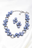 Elegant round cluster crystal Necklace_3 colors