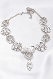 Elegant Classical crystal leaf Necklace_4 colors