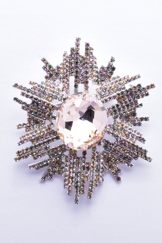 FANCY SHIELD SHAPE SWAROVSKI CRYSTAL  BROOCH_3 colors