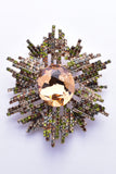 FANCY SHIELD SHAPE SWAROVSKI CRYSTAL  BROOCH_3 colors