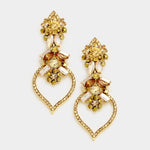 Elegant baguette Crystal Statement Earring_3 colors