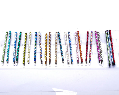 Flat back Crystal Assorted Color Bobby pin