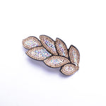 Elegant Rose leaves crystal Hair barrette