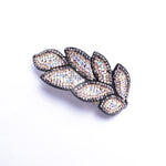 Elegant Rose leaves crystal Hair barrette