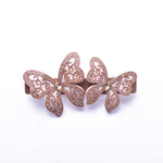 French style Acrylic & crystal Double Butterfly Hair Barrette_2 colors