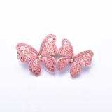 French style Acrylic & crystal Double Butterfly Hair Barrette_2 colors