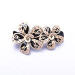 French style Acrylic & crystal Double Flower Hair Barrette