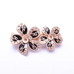 French style Acrylic & crystal Double Flower Hair Barrette