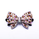 Elegant Stretch fabric Bow-tie fancy crystal Hair Clip