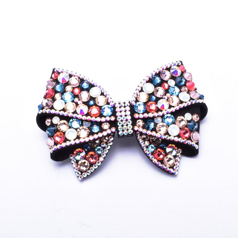 Elegant Stretch fabric Bow-tie fancy crystal Hair Clip