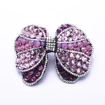 Elegant Stretch fabric Double Bow-tie fancy crystal Hair Clip