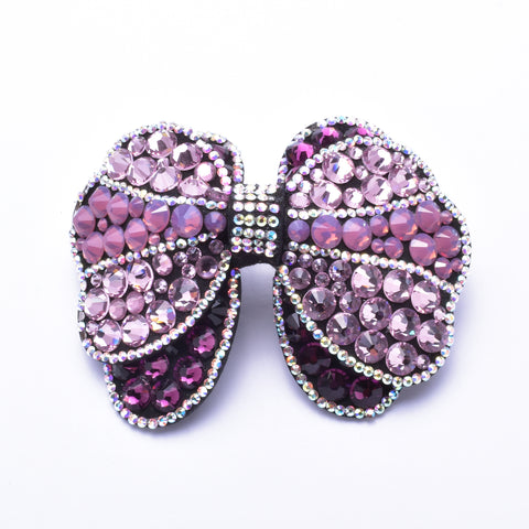 Elegant Stretch fabric Double Bow-tie fancy crystal Hair Clip