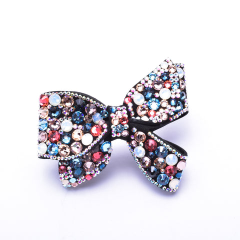 Elegant Stretch fabric Bow-tie fancy crystal Hair Clip