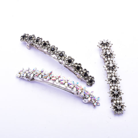 Elegant Swarovski Fancy crystal Hair barrette( 3 pcs/pack )