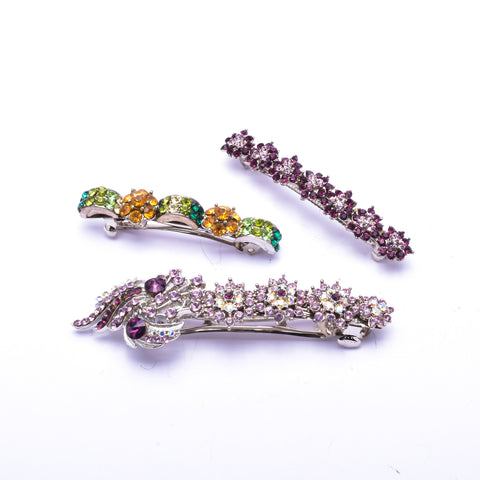 Elegant Swarovski Fancy crystal Hair barrette( 3 pcs/ pack )