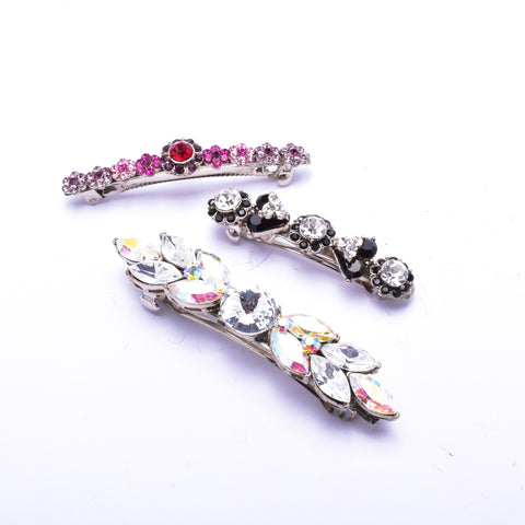 Elegant Swarovski Fancy crystal Hair barrette( 3 pcs/ pack )