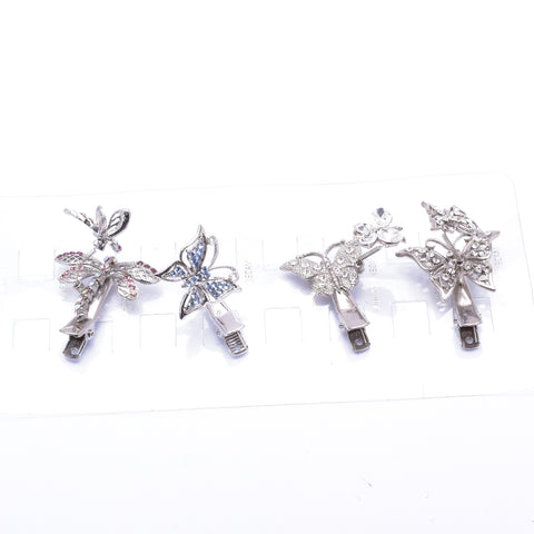 Butterfly & Dragon Fly Crystal Small Alligator Hair Clip (4 PCS / Pack)