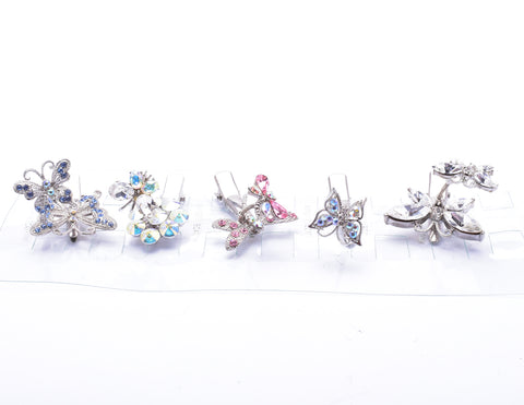 Butterfly & Dragon Fly Crystal Small Alligator Hair Clip (5 PCS / Pack)