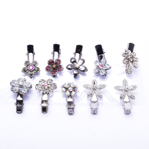 Flower crystal small Alligator Hair Clip ( 10 pcs / Pack)