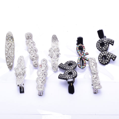 Assort crystal  Alligator Hair Clip ( 9 pcs / Pack)