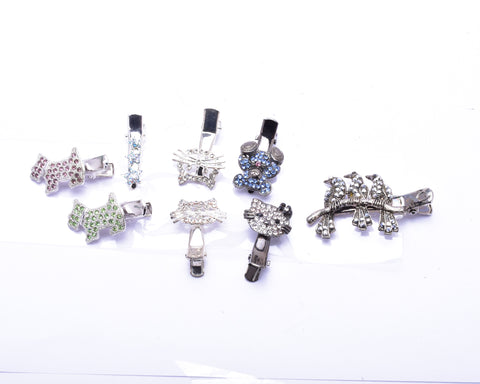 Assort Pet Crystal Small Alligator Hair Clip (8 PCS / Pack)