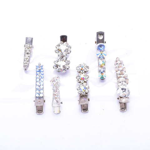 Assort Fancy Crystal Small Alligator Hair Clip ( 7 pcs / Pack)