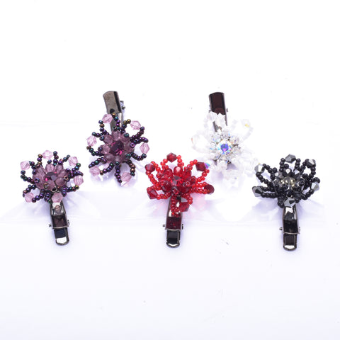 Assort Fancy crystal Beads small Alligator Hair Clip ( 5 pcs / Pack)