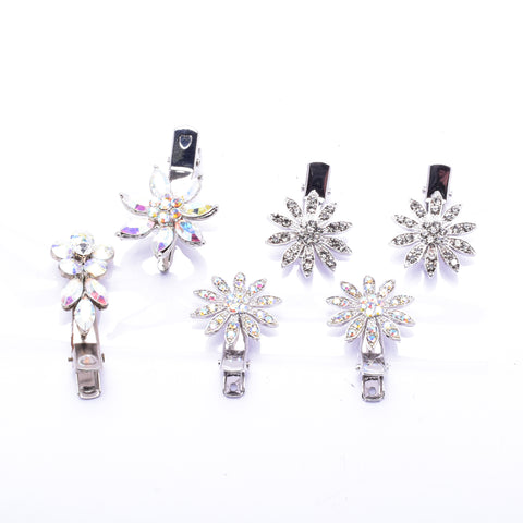 Fancy crystal Flower small Alligator Hair Clip ( 6 pcs / Pack)