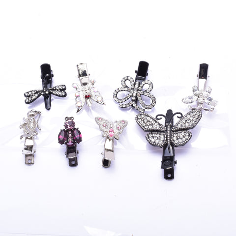 Assort Insect Crystal Small Alligator Hair Clip (8 PCS / Pack)