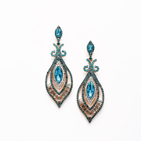 Marquised shaped fancy evening earring