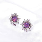 Cute Vintage Button Crystal Earring_3 colors