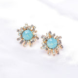 Cute Vintage Button Crystal Earring_3 colors