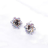 Cute Flower Button Crystal Earring_2 colors