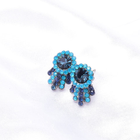 Vintage Button Crystal Earring
