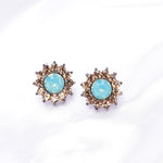 Cute Vintage Button Crystal Earring