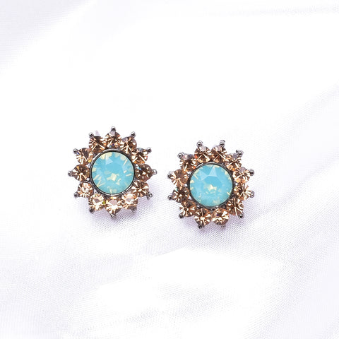 Cute Vintage Button Crystal Earring