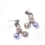 Vintage Crystal & Fresh Pearl Drop Earring_2 colors